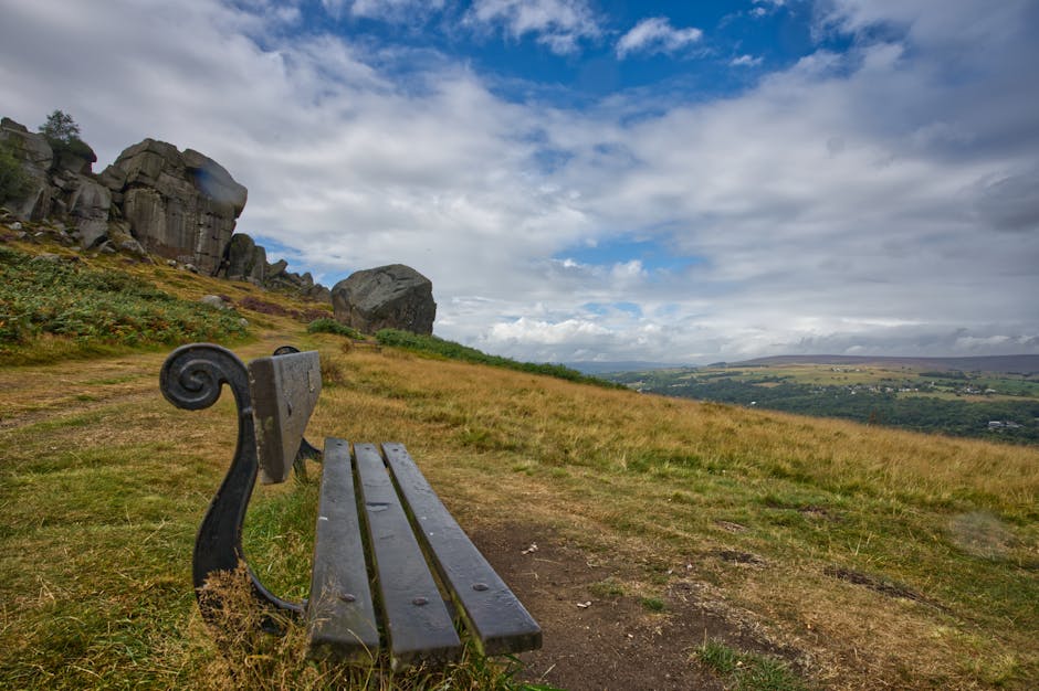 Wide view across Yorkshire Dales rolling green hills