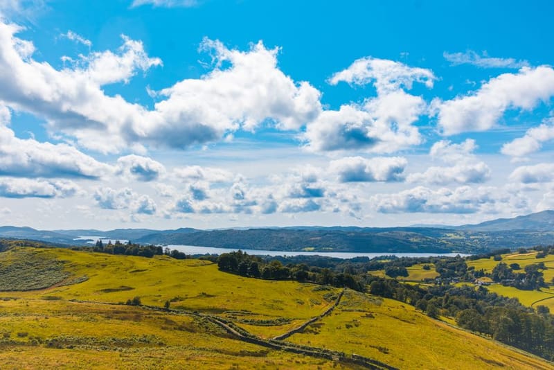 Coniston Water and fells near Torver