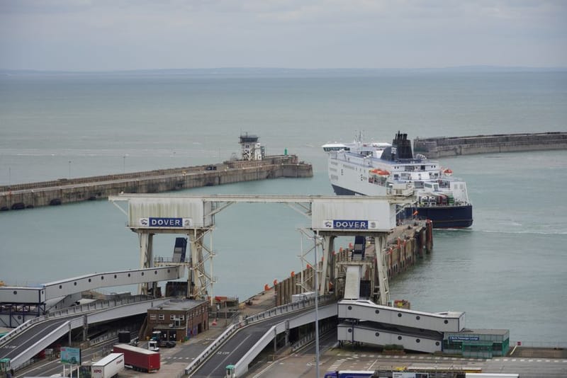 Cross-channel ferry departing from a UK port for France